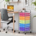 Rolling Storage Cart Organizer with 10 Compartments and 4 Universal Casters - Gallery View 57 of 66